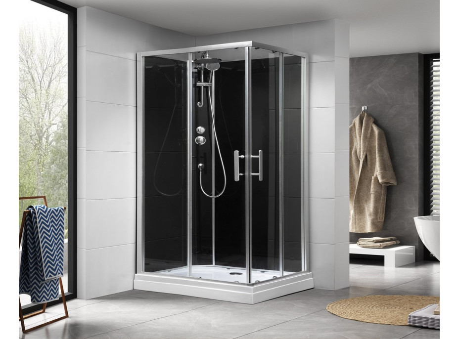 Aqualine GRANVIK obdĺžnikový sprchový box 800x1200x2180mm, číre sklo GG80X120