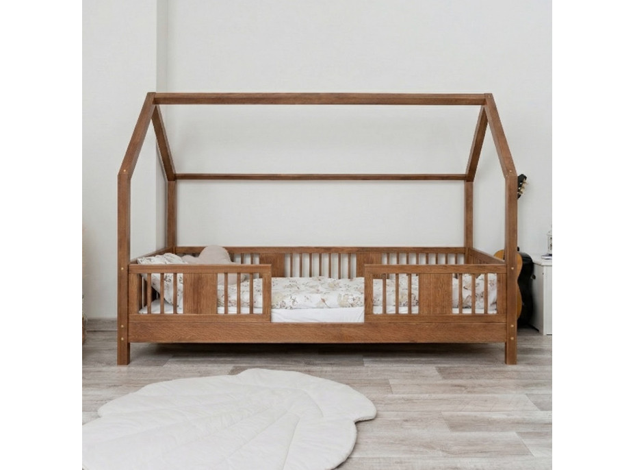 Detská domčeková posteľ z masívu borovice LUNA L 10 - 160x80 cm