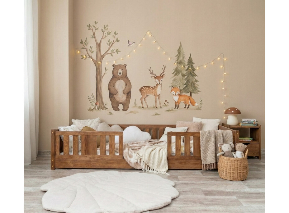 Detská Montessori posteľ z masívu borovice NIKO - 160x80 cm