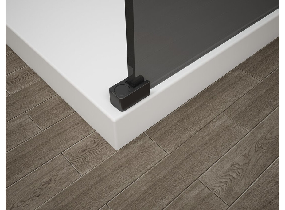 Polysan ESCA BLACK MATT jednodielna sprchová zástena na inštaláciu k stene, dymové matné sklo, 1500 mm ES1415-02