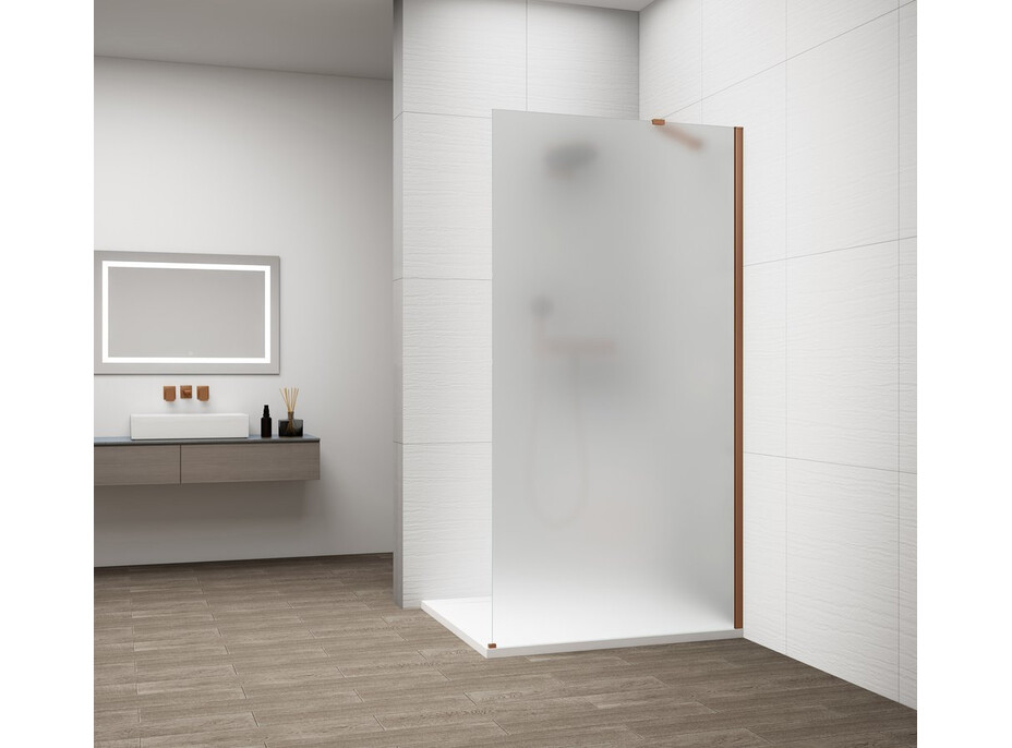 Polysan ESCA COPPER MATT jednodielna sprchová zástena na inštaláciu k stene, matné sklo, 700 mm ES1170-09