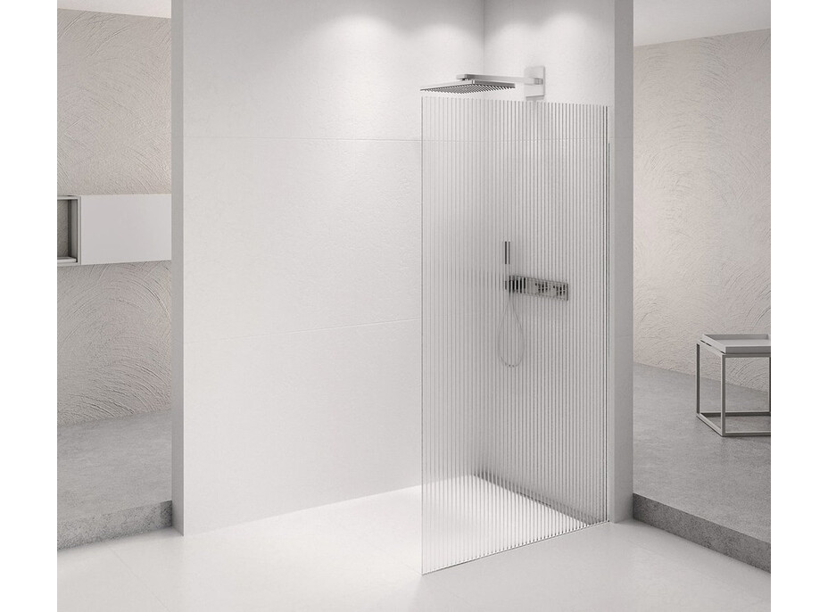 Polysan ARCHITEX CHROM sprchová zástena 662mm, sklo Flute AXC70FL