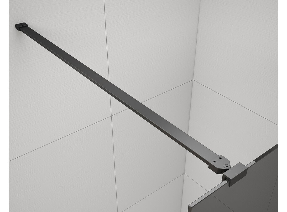 Polysan ESCA BLACK MATT jednodielna sprchová zástena do priestoru, dymové matné sklo, 1500 mm ES1415-06