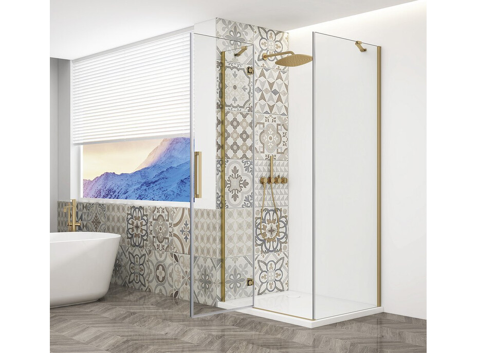 Gelco TRINITY GOLD MATT štvorcový sprchovací kút 900x900mm, číre sklo, ľavé GT5690-90CL-G