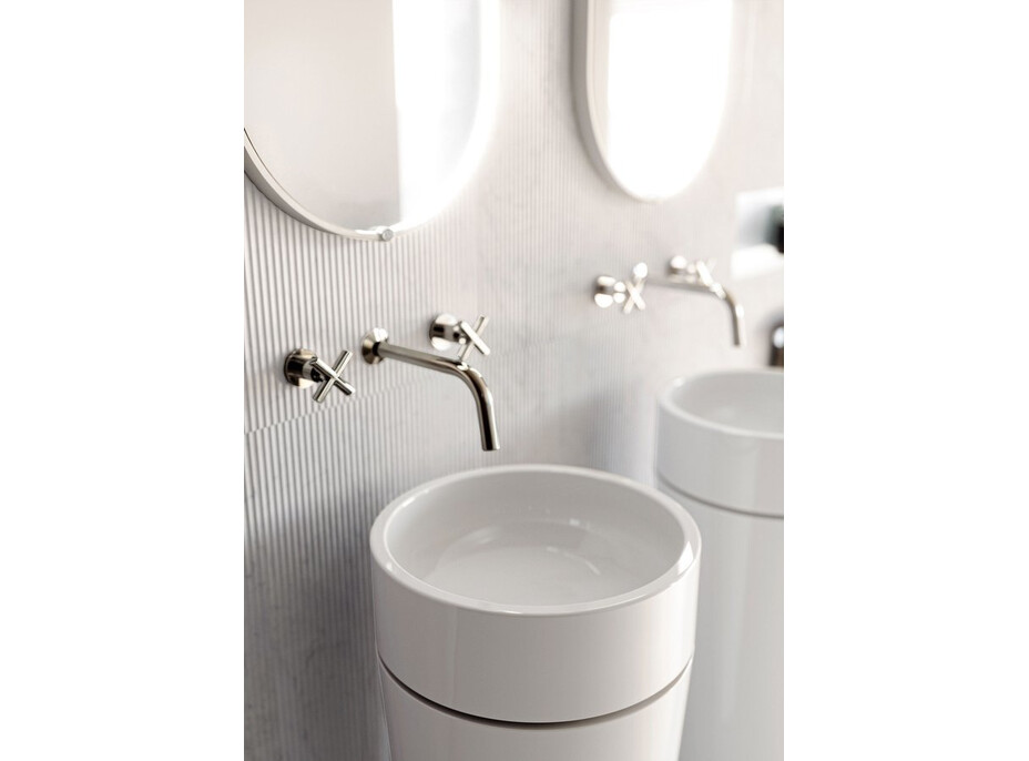 Kerasan OKE keramické umývadlo k stene priemer 30x88,5cm, biela 554001-1