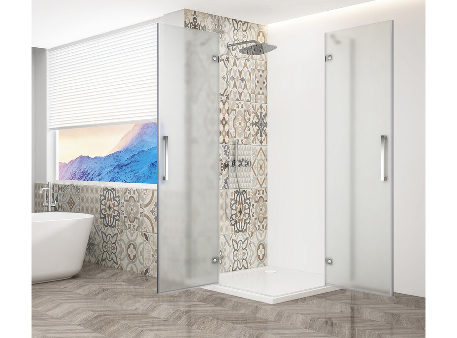 Gelco TRINITY CHROME obdĺžnikový sprchovací kút 1100x800mm, rohový vstup, matné sklo GT2280-11M-CH