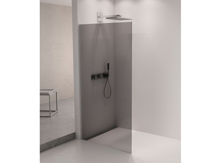 Polysan ARCHITEX sada na uchytenie skla podlaha-stena so spádovou lištou, 1615x2105mm, ľavá, leštený hliník AX2116L