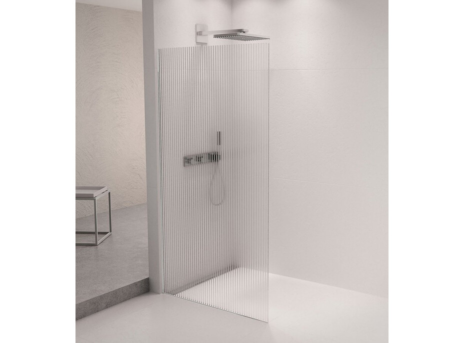 Polysan ARCHITEX sada na uchytenie skla podlaha-stena so spádovou lištou, 1615x2105mm, ľavá, leštený hliník AX2116L