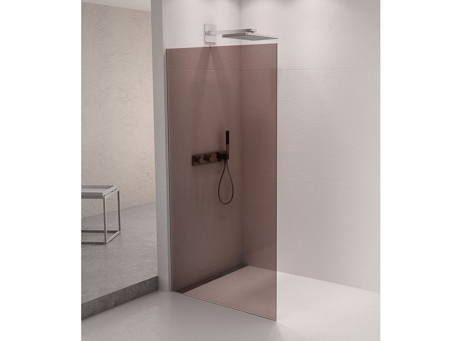 Polysan ARCHITEX sada na uchytenie skla podlaha-stena so spádovou lištou, 1615x2105mm, ľavá, leštený hliník AX2116L