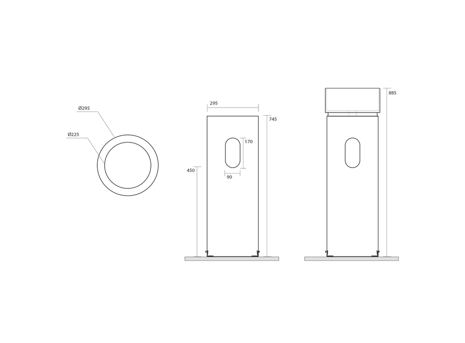 Kerasan OKE keramické umývadlo k stene priemer 30x88,5cm, biela 554001-1