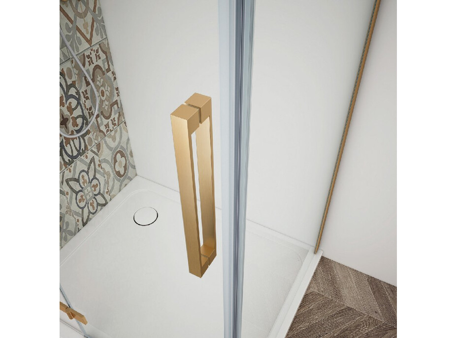 Gelco TRINITY GOLD MATT obdĺžnikový sprchovací kút 1100x900mm, rohový vstup, matné sklo GT2290-11M-G