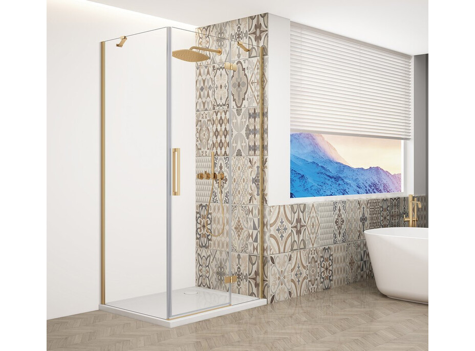 Gelco TRINITY GOLD MATT obdĺžnikový sprchovací kút 1100x800mm, číre sklo, pravé GT5680-11CR-G