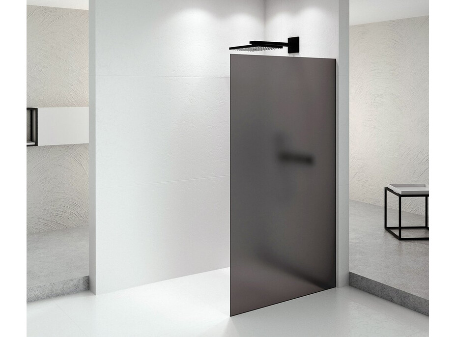 Polysan ARCHITEX BLACK MATT sprchová zástena 1162mm, dymové matné sklo AXB120SM