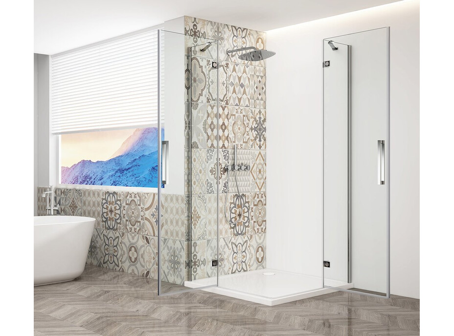 Gelco TRINITY CHROME štvorcový sprchovací kút 1000x1000mm, rohový vstup, číre sklo GT2210-10C-CH