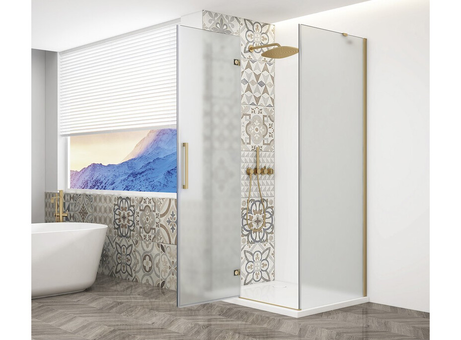 Gelco TRINITY GOLD MATT obdĺžnikový sprchovací kút 800x1200mm, matné sklo, ľavé GT5612-80ML-G