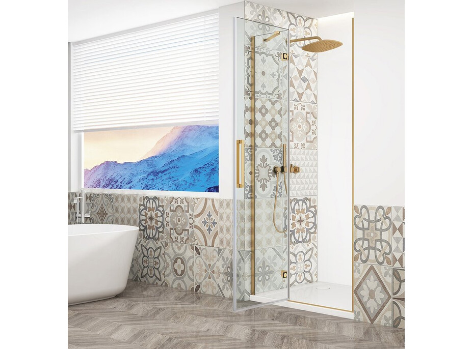 Gelco TRINITY GOLD MATT sprchové dvere do niky 900mm, číre sklo, ľavé GT1290CL-G