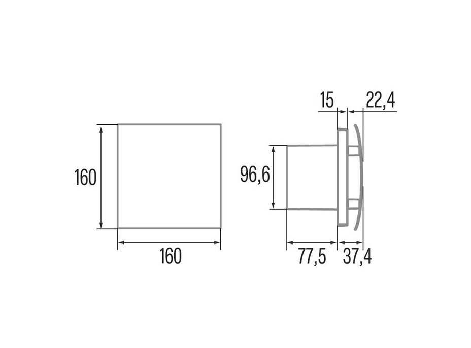 Cata SILENTIS UC T 10 kúpeľňový ventilátor axiálny s časovačom, 8W, potrubie 100mm, biela 01220100