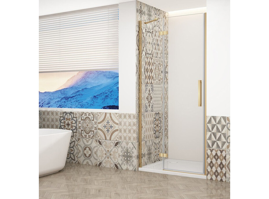 Gelco TRINITY GOLD MATT sprchové dvere do niky 900mm, číre sklo, ľavé GT1290CL-G