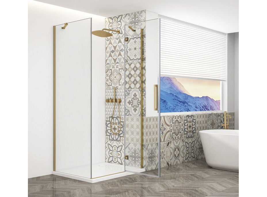 Gelco TRINITY GOLD MATT obdĺžnikový sprchovací kút 800x1200mm, číre sklo, pravé GT5612-80CR-G