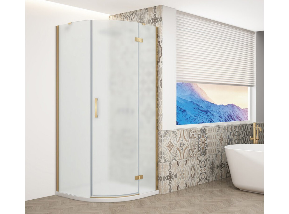 Gelco TRINITY GOLD MATT štvrťkruhový sprchovací kút 900x900mm, matné sklo, pravé GT6590MR-G