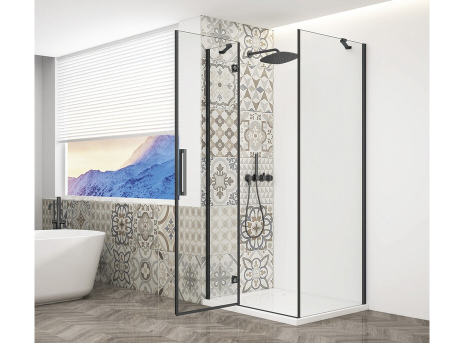 Gelco TRINITY BLACK obdĺžnikový sprchovací kút 1100x1000mm, číre sklo, ľavé GT5610-11CL-B