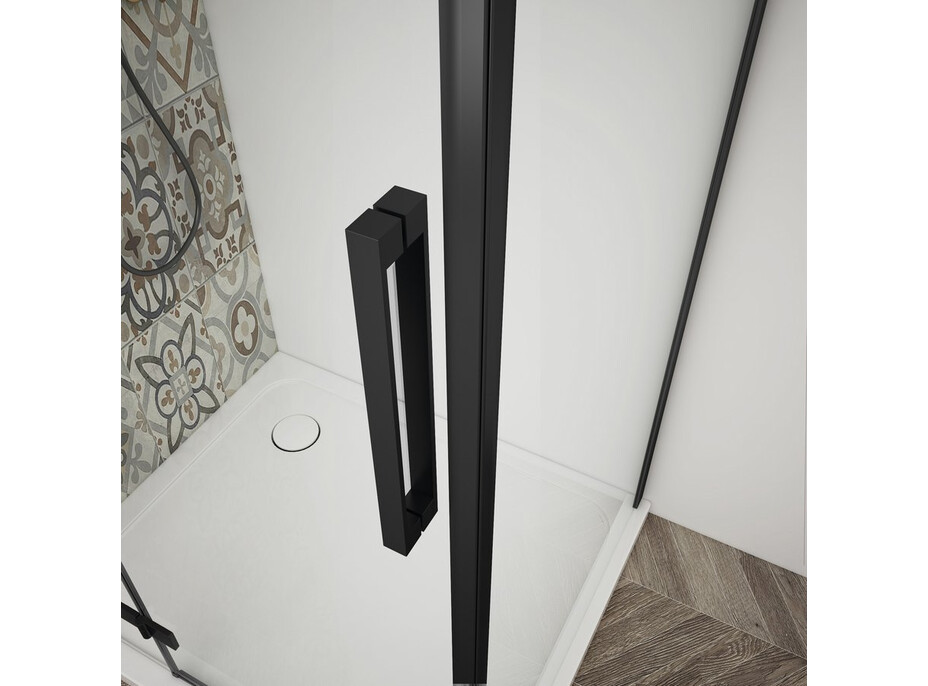 Gelco TRINITY BLACK obdĺžnikový sprchovací kút 1200x800mm, číre sklo, ľavé GT5680-12CL-B