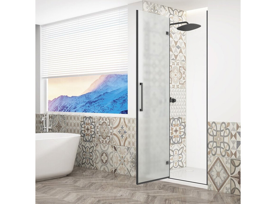 Gelco TRINITY BLACK sprchové dvere do niky 800mm, matné sklo, ľavé GT1280ML-B