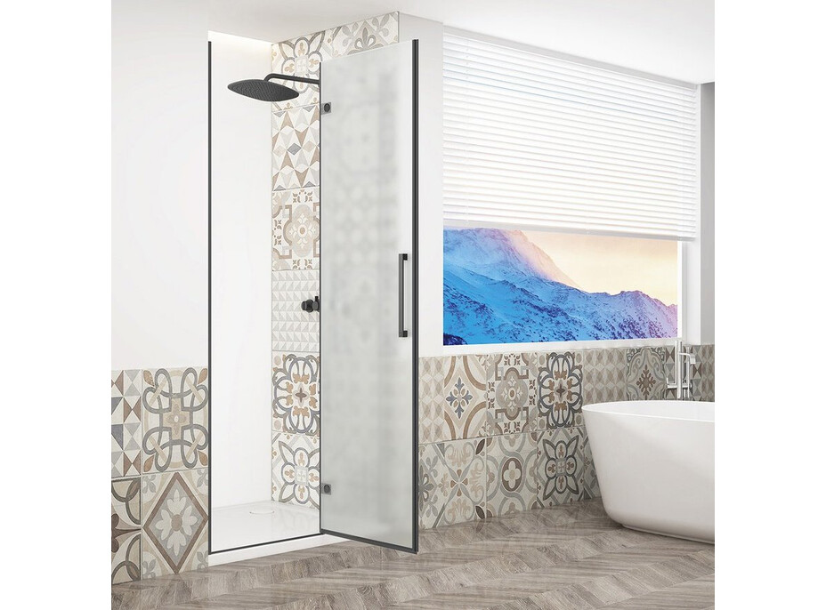 Gelco TRINITY BLACK sprchové dvere do niky 1200mm, matné sklo, pravé GT1212MR-B