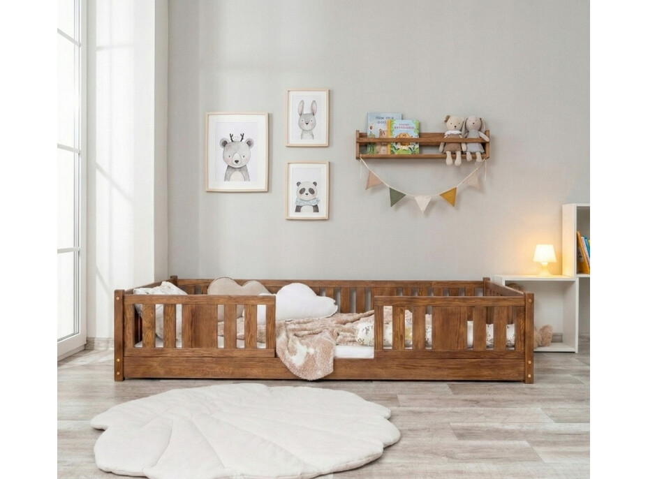 Detská Montessori posteľ z masívu borovice NIKO - 190x90 cm