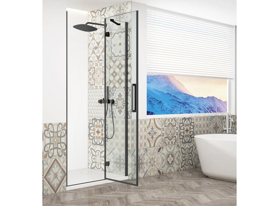 Gelco TRINITY BLACK sprchové dvere do niky 1100mm, číre sklo, pravé GT1211CR-B