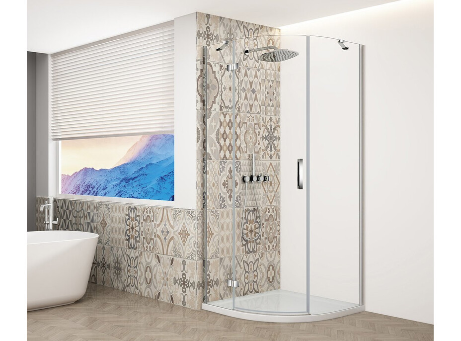 Gelco TRINITY CHROME štvrťkruhový sprchovací kút 900x900mm, číre sklo, ľavé GT6590CL-CH