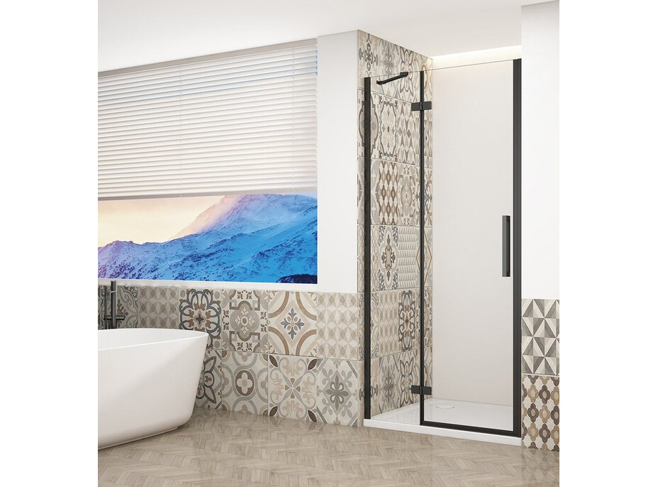 Gelco TRINITY BLACK sprchové dvere do niky 800mm, číre sklo, ľavé GT1280CL-B