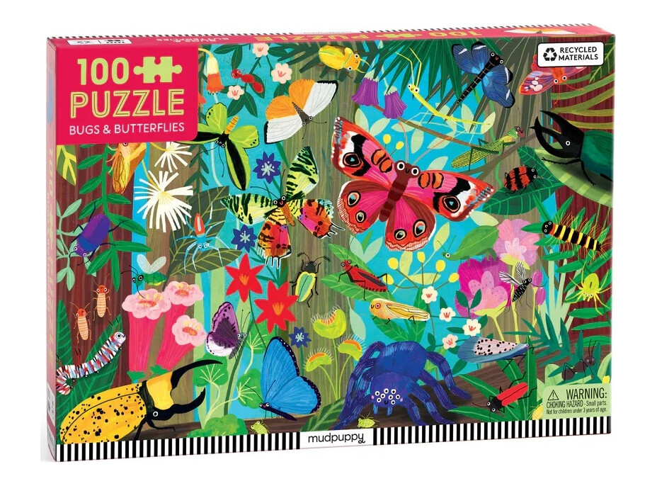 Mudpuppy Puzzle Motýle a hmyz 100 dielikov
