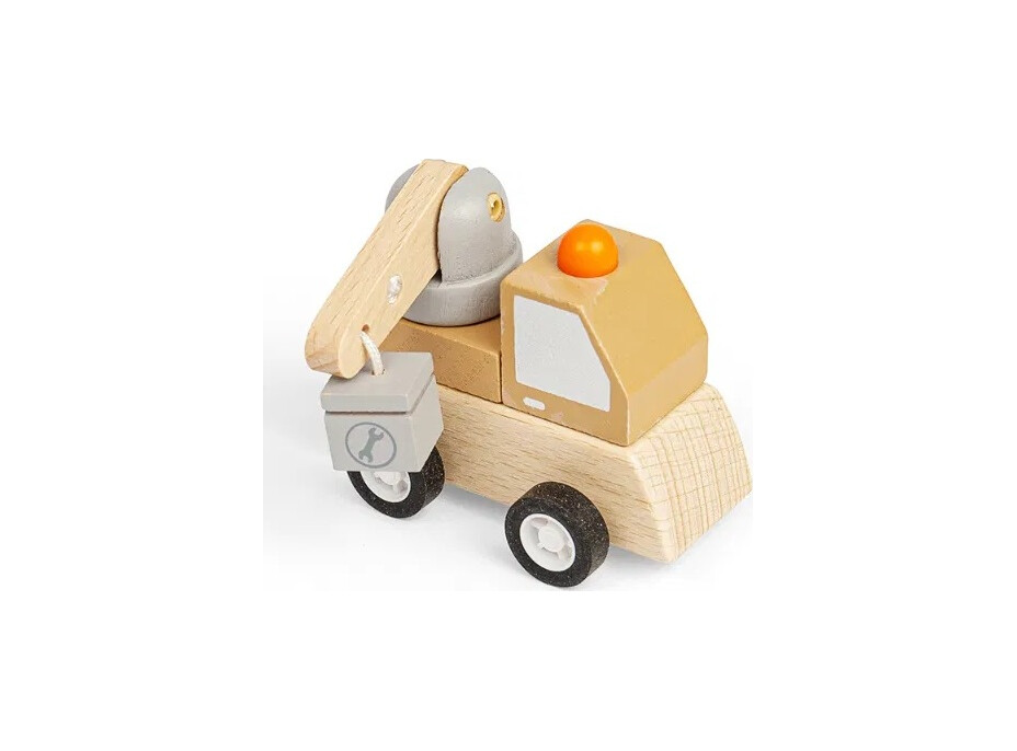 Bigjigs Toys Naťahovacie stavebné autíčko Žeriav