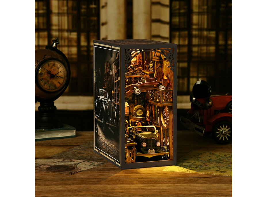 2Kids Toys 3D skladačka Zarážka na knihy Miniatúra domčeka Vintage auta