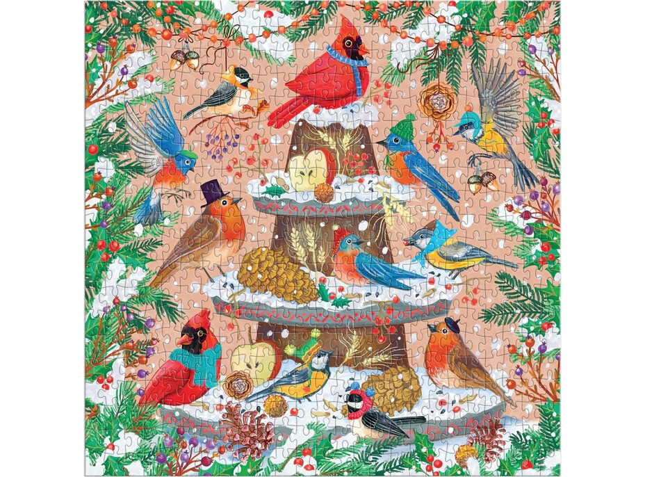 Galison Fóliové puzzle Zimné vtáky 500 dielikov