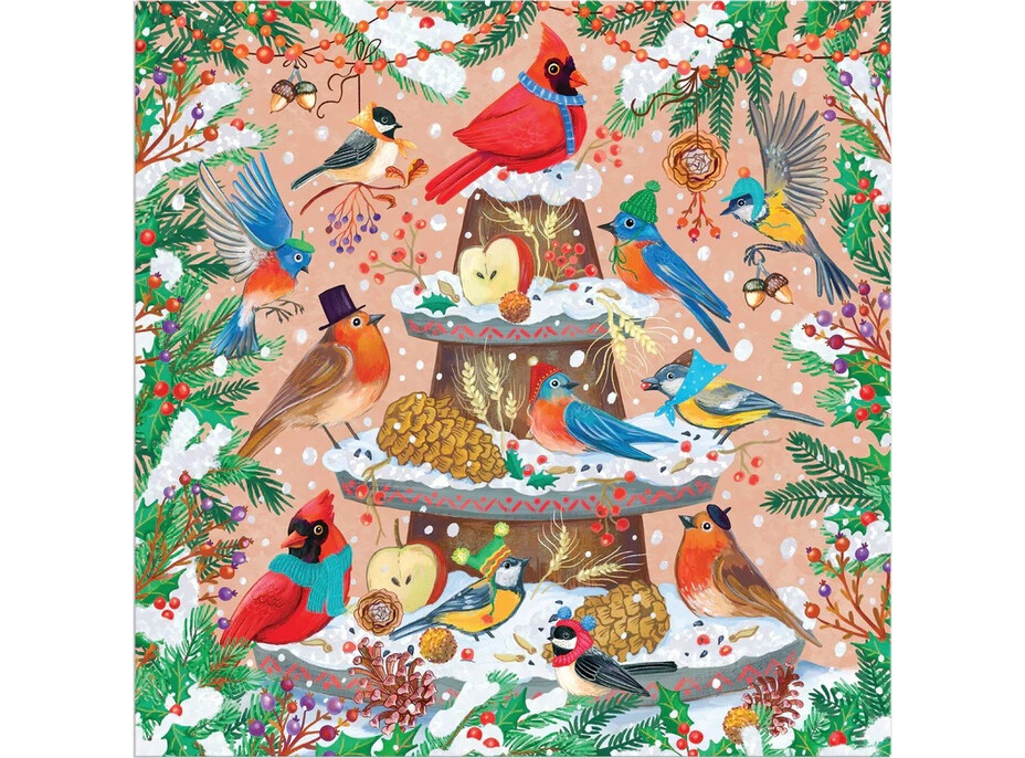 Galison Fóliové puzzle Zimné vtáky 500 dielikov