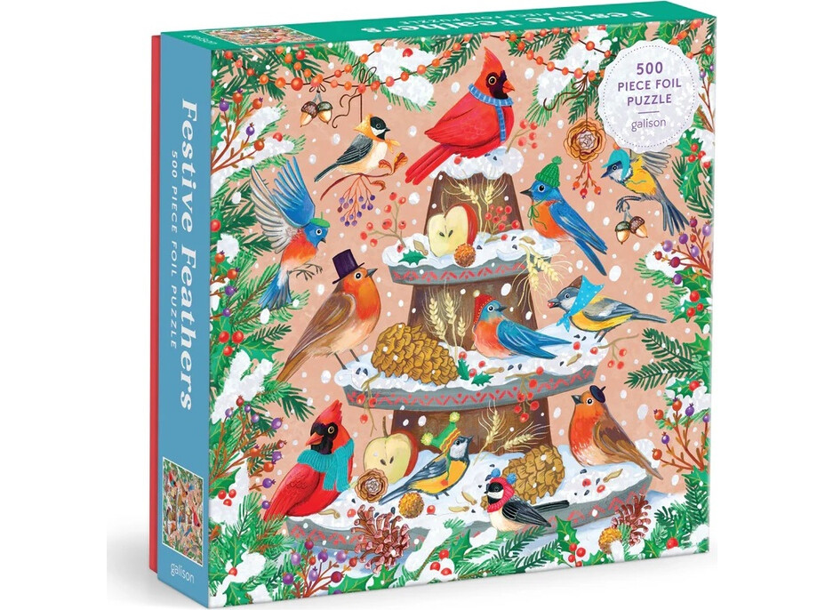 Galison Fóliové puzzle Zimné vtáky 500 dielikov