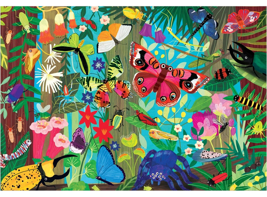 Mudpuppy Puzzle Motýle a hmyz 100 dielikov