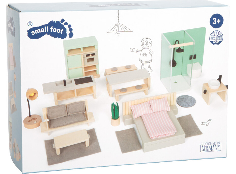 small foot Drevená prepravka s mliečnymi nápojmi