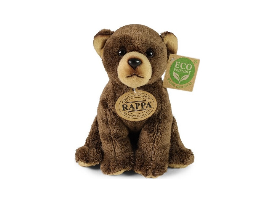 Rappa Plyšový medveď hnedý sediaci 15 cm ECO-FRIENDLY