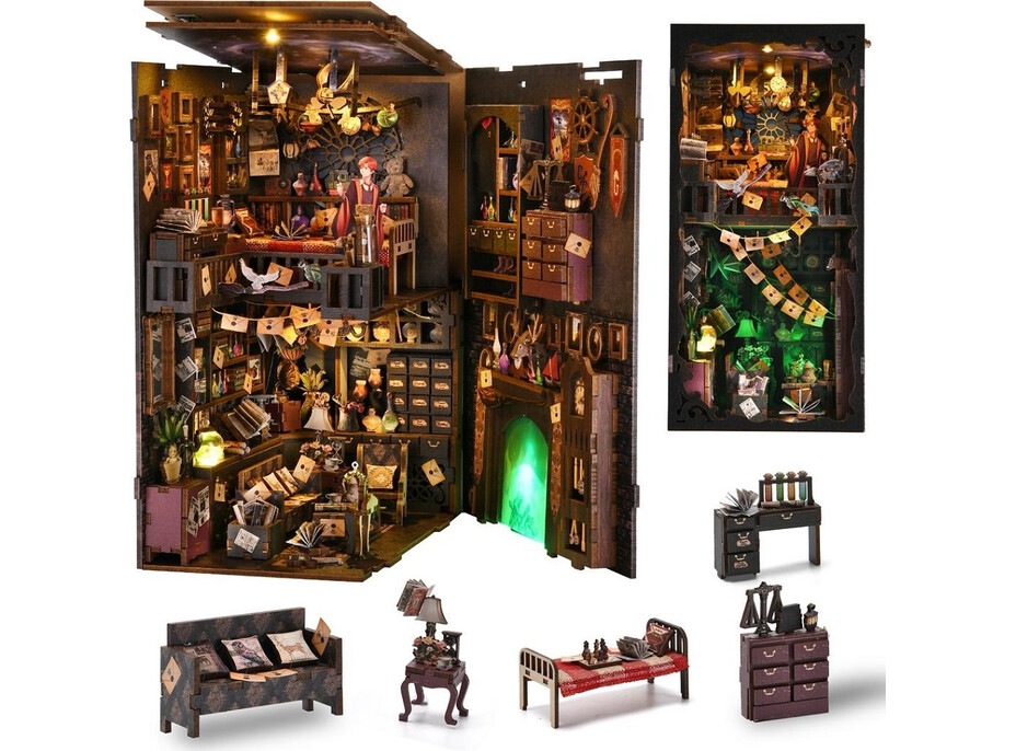 2Kids Toys 3D skladačka Zarážka na knihy Miniatúra domčeka Dom kúziel