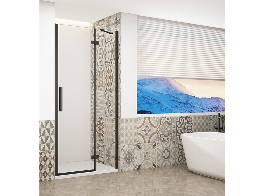 Gelco TRINITY BLACK sprchové dvere do niky 900mm, číre sklo, pravé GT1290CR-B