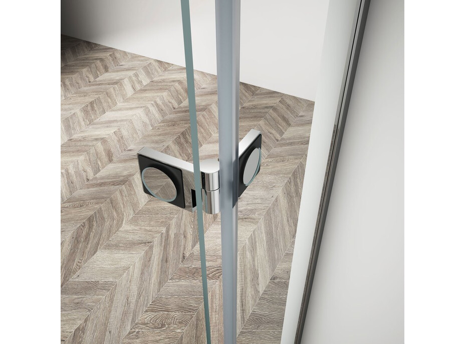 Gelco TRINITY CHROME štvorcový sprchovací kút 1000x1000mm, číre sklo, pravé GT5610-10CR-CH