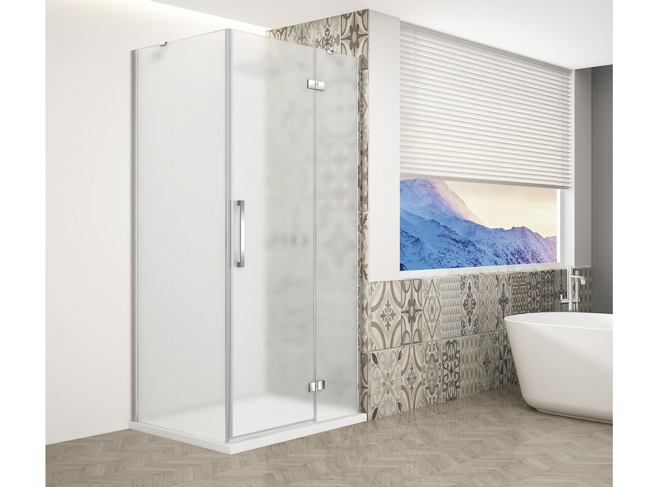 Gelco TRINITY CHROME obdĺžnikový sprchovací kút 1100x1000mm, matné sklo, pravé GT5610-11MR-CH