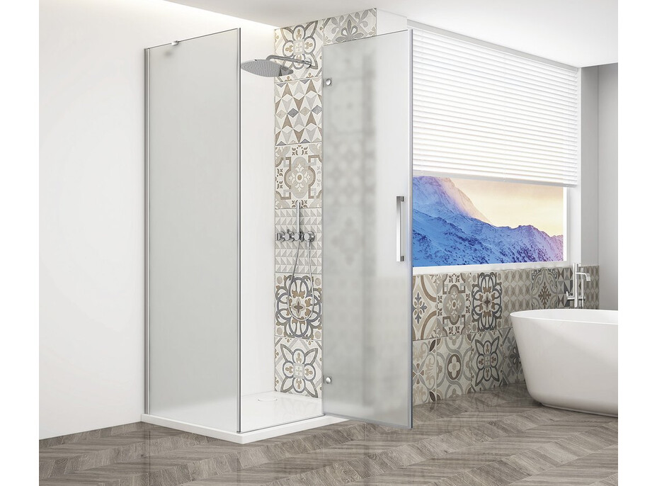 Gelco TRINITY CHROME obdĺžnikový sprchovací kút 1100x900mm, matné sklo, pravé GT5690-11MR-CH