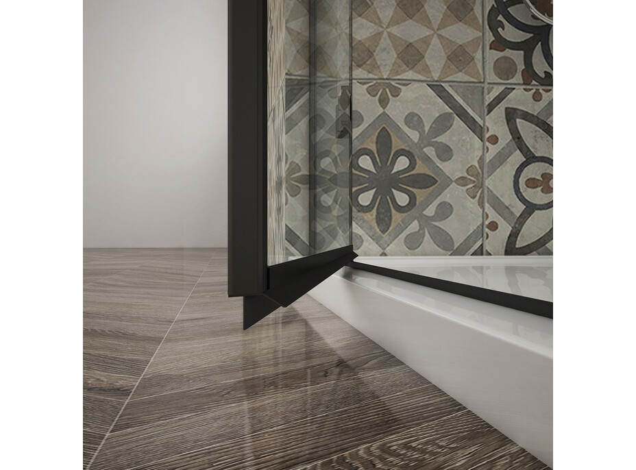 Gelco TRINITY BLACK obdĺžnikový sprchovací kút 1100x1200mm, číre sklo, pravé GT5612-11CR-B