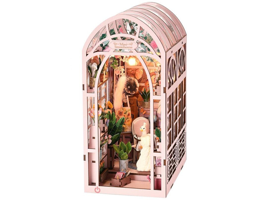 2Kids Toys 3D skladačka Zarážka na knihy Miniatúra domčeka Skleník umelkyne