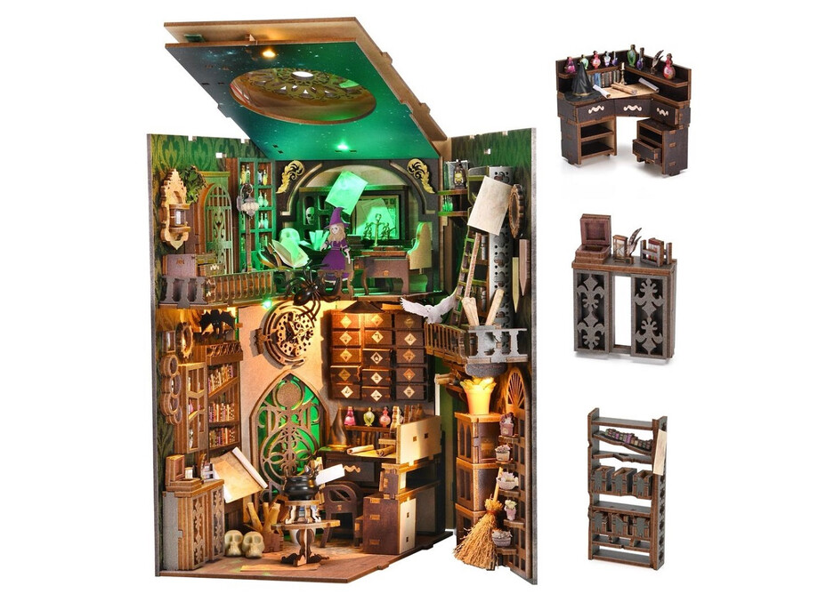 2Kids Toys 3D skladačka Zarážka na knihy Miniatúra domčeka Dom čarodejnice