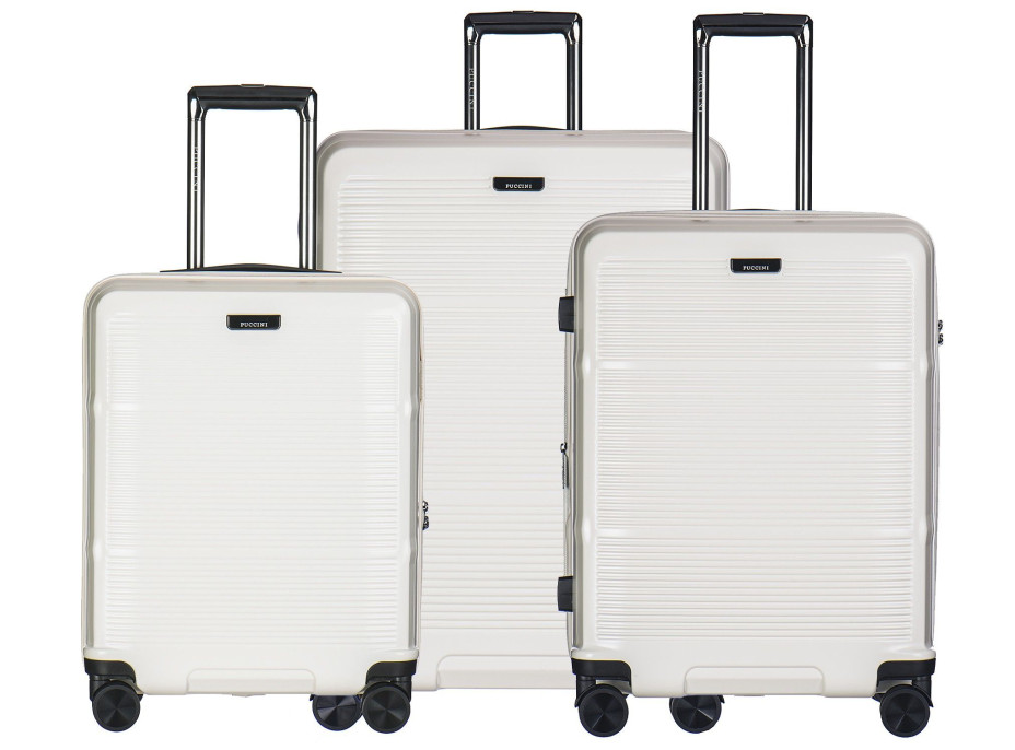 Moderné cestovné kufre VIENNA - biele
